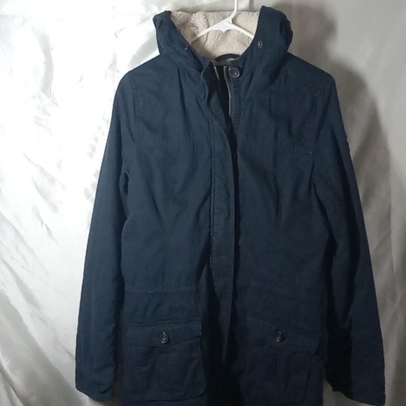 Ambercrombie and fitch lined hooded women's military style jacket size l… - Picture 1 of 12